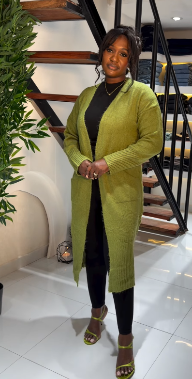 Green Long Sleeve Cardigan